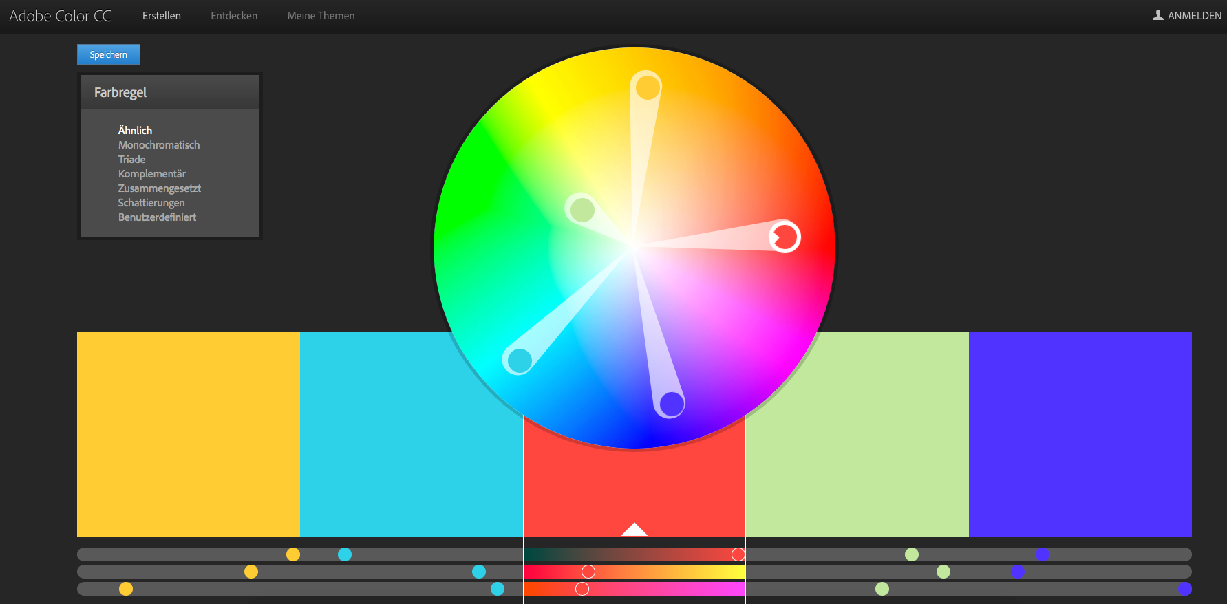 Farbrad Farbschemata Adobe Color CC