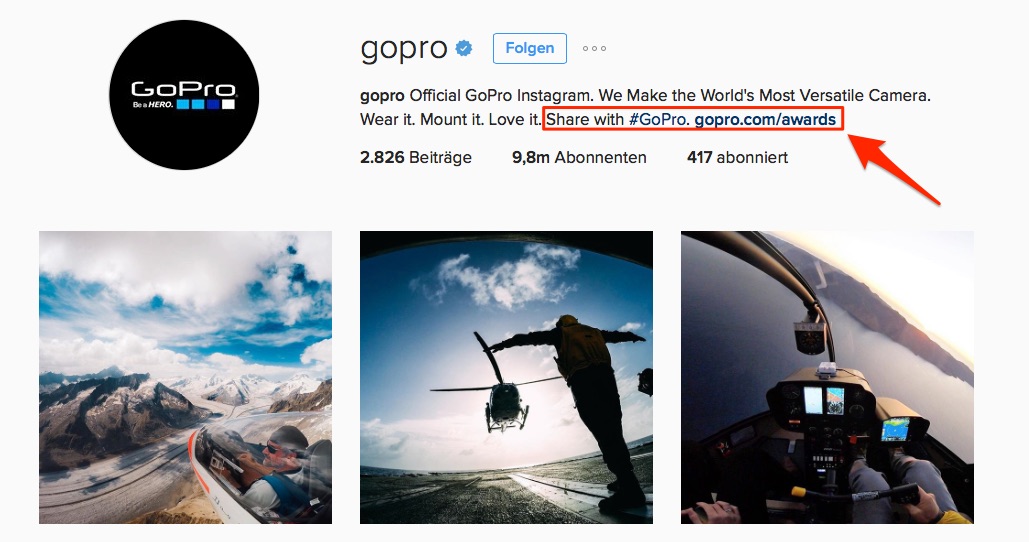 Instagram Marketing: Beispiel GoPro